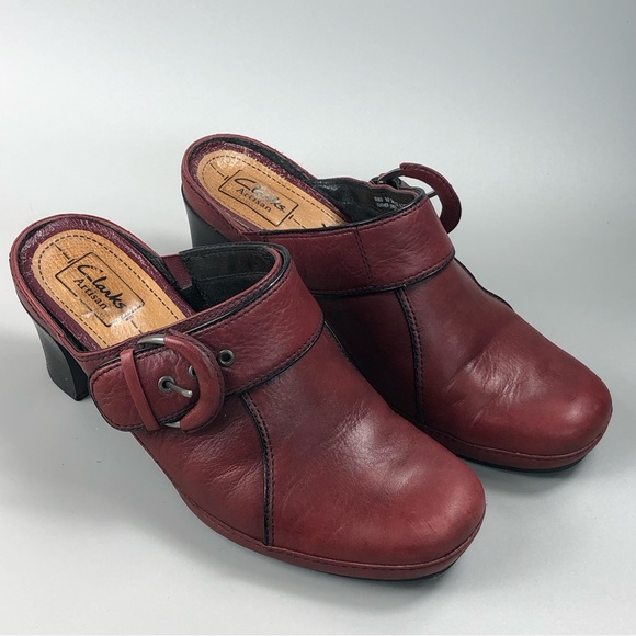 Clarks Women’s Artisan Clog Leather Heel Mule Size 9.5M - Picture 1 of 15